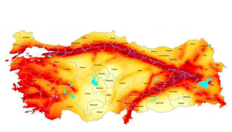 AFAD 2025 YILI DEPREM HARİTASINI YAYINLADI.