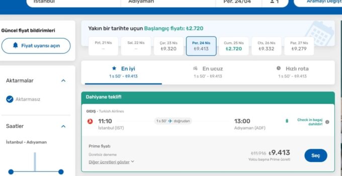 Deprem sarsıntısı yetmedi, uçak fiyatları da sarstı: İstanbul-Adıyaman 11 bin 800TL