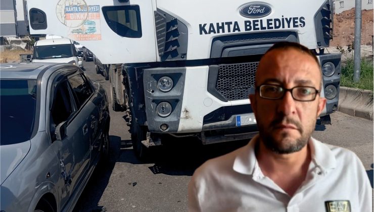 KAHTA BELEDİYESİ’NE AİT ÇÖP KAMYONU KAZAYA KARIŞTIMAĞDUR VATANDAŞ HAKKINI ARIYOR.