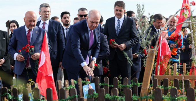 TBMM Başkanı Kurtulmuş, Adıyaman’da Deprem Şehitleri Mezarlığı’nı Ziyaret Etti